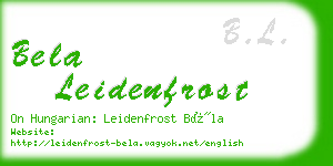 bela leidenfrost business card